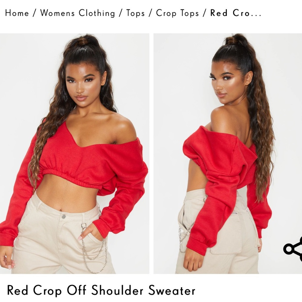 Red cropped sweater🍒